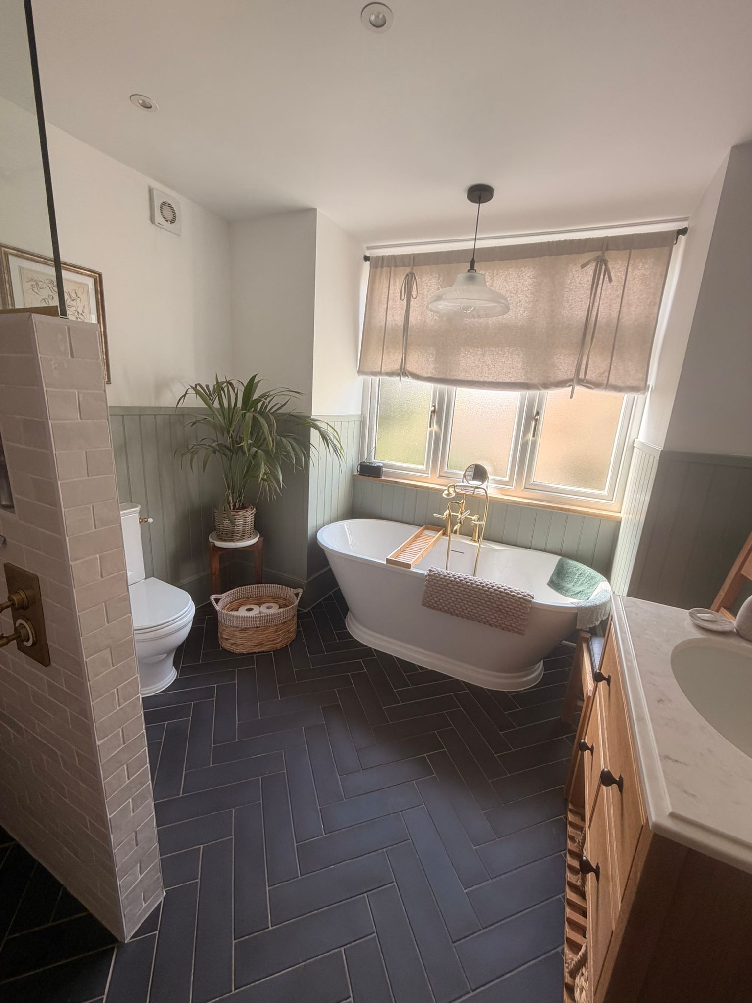 Bathroom with freestanding bath