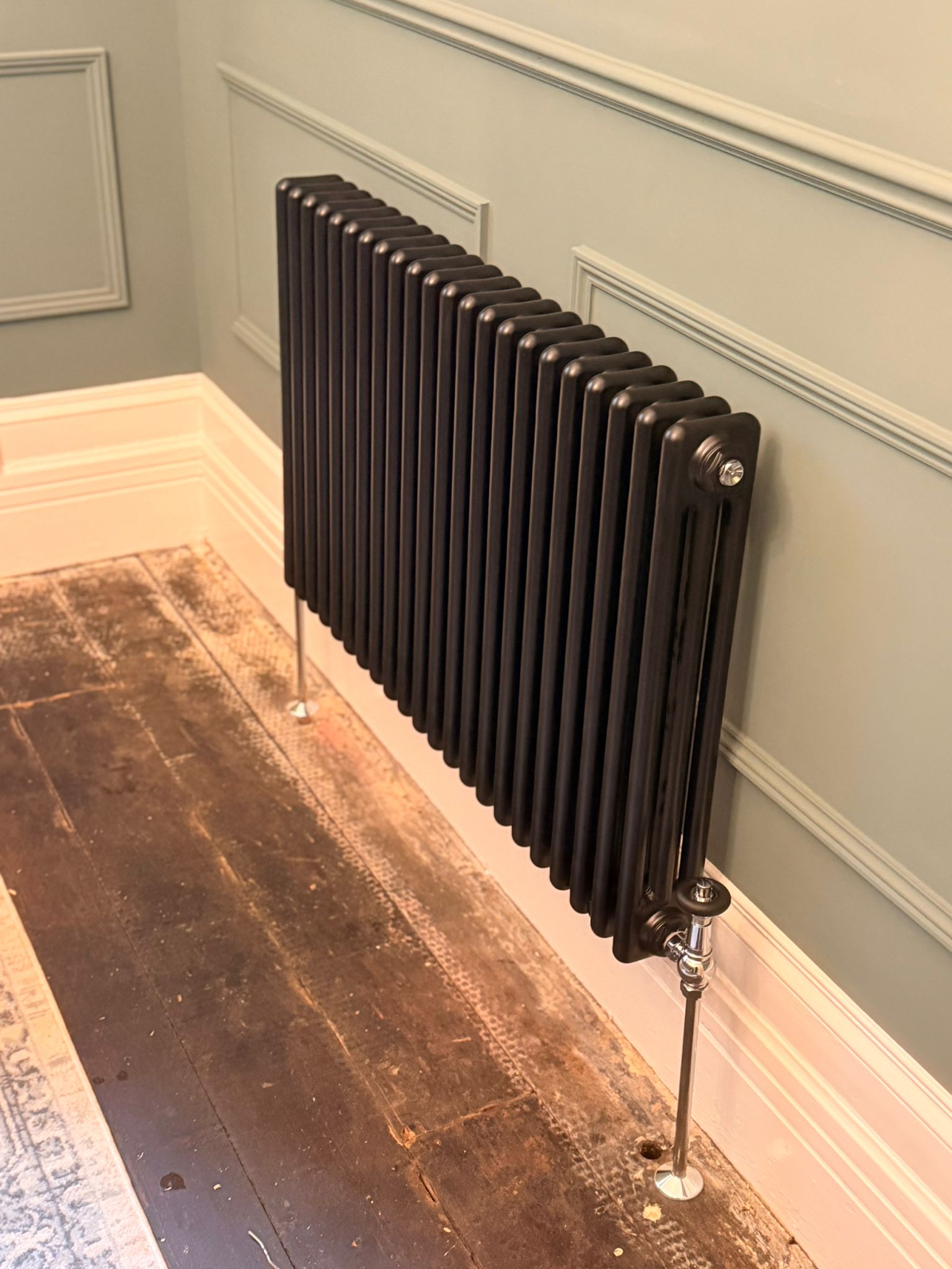Column radiator install